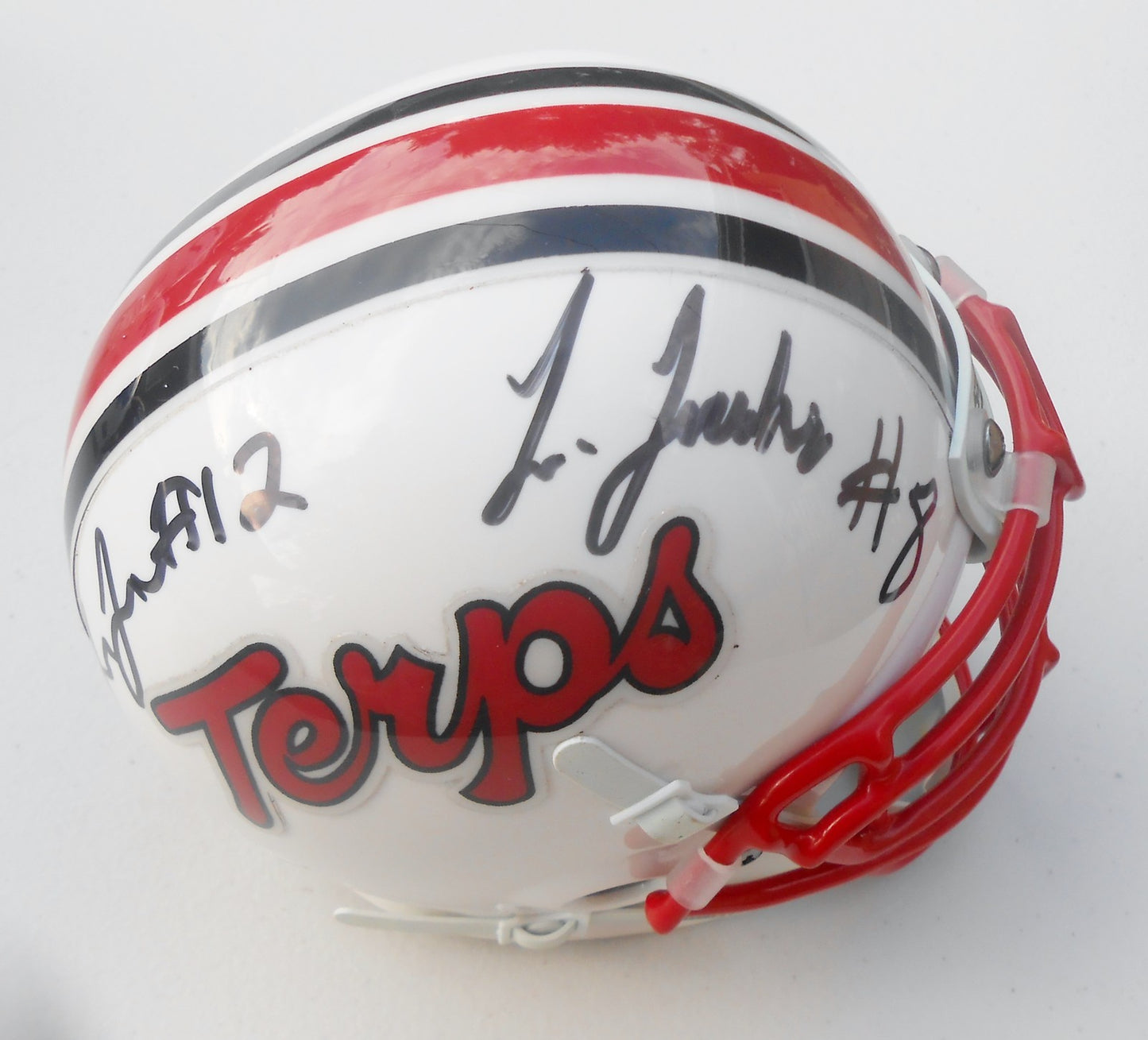 Tavion and Levern Jacobs Signed Maryland Terps Football Mini Helmet w/COA