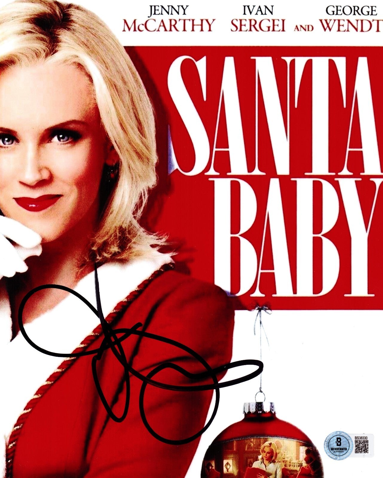 Jenny McCarthy Signed Santa Baby Sexy 8x10 Photo W/Beckett COA BS38330