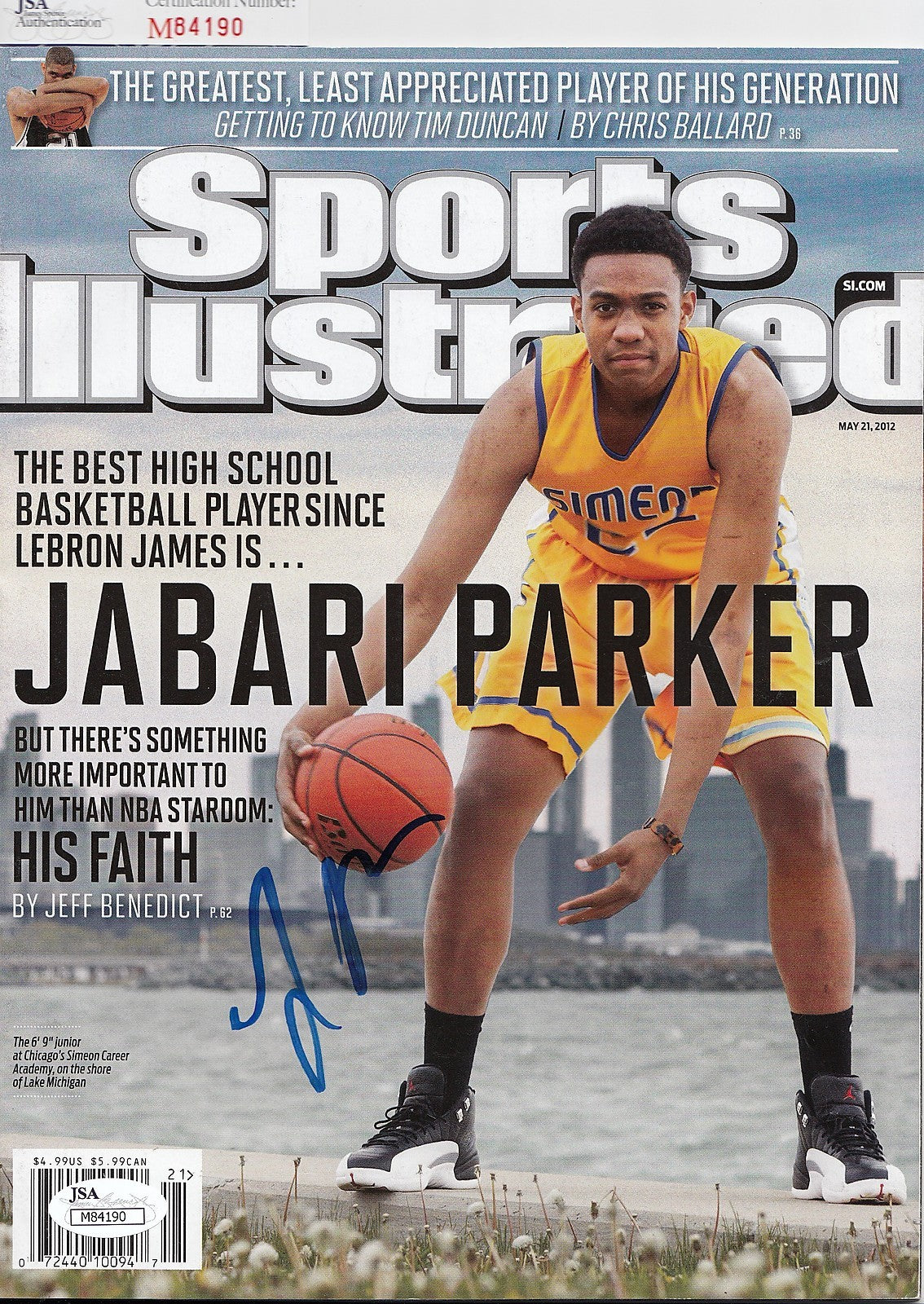Jabari Parker signed Sports Illustrated magazine JSA authenticated M84190 Duke