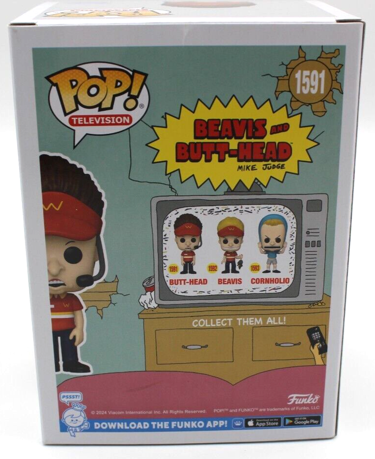 Mike Judge Butt-Head 1591 Signed Funko Beavis Butt-Head w/PSA DNA COA AO81241