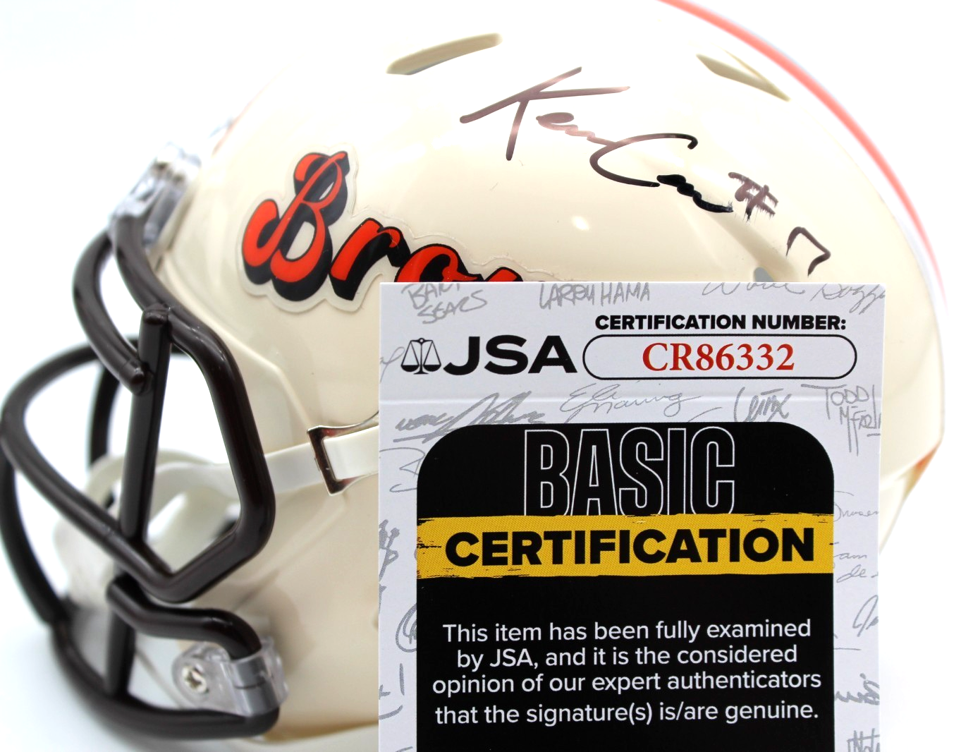 Kevin KC Concepcion Signed Cleveland Browns Retro Mini Helmet w/JSA COA CR86332
