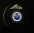 Yohann Auvitu Signed Edmonton Oilers Autograph Puck w/COA 2017 
