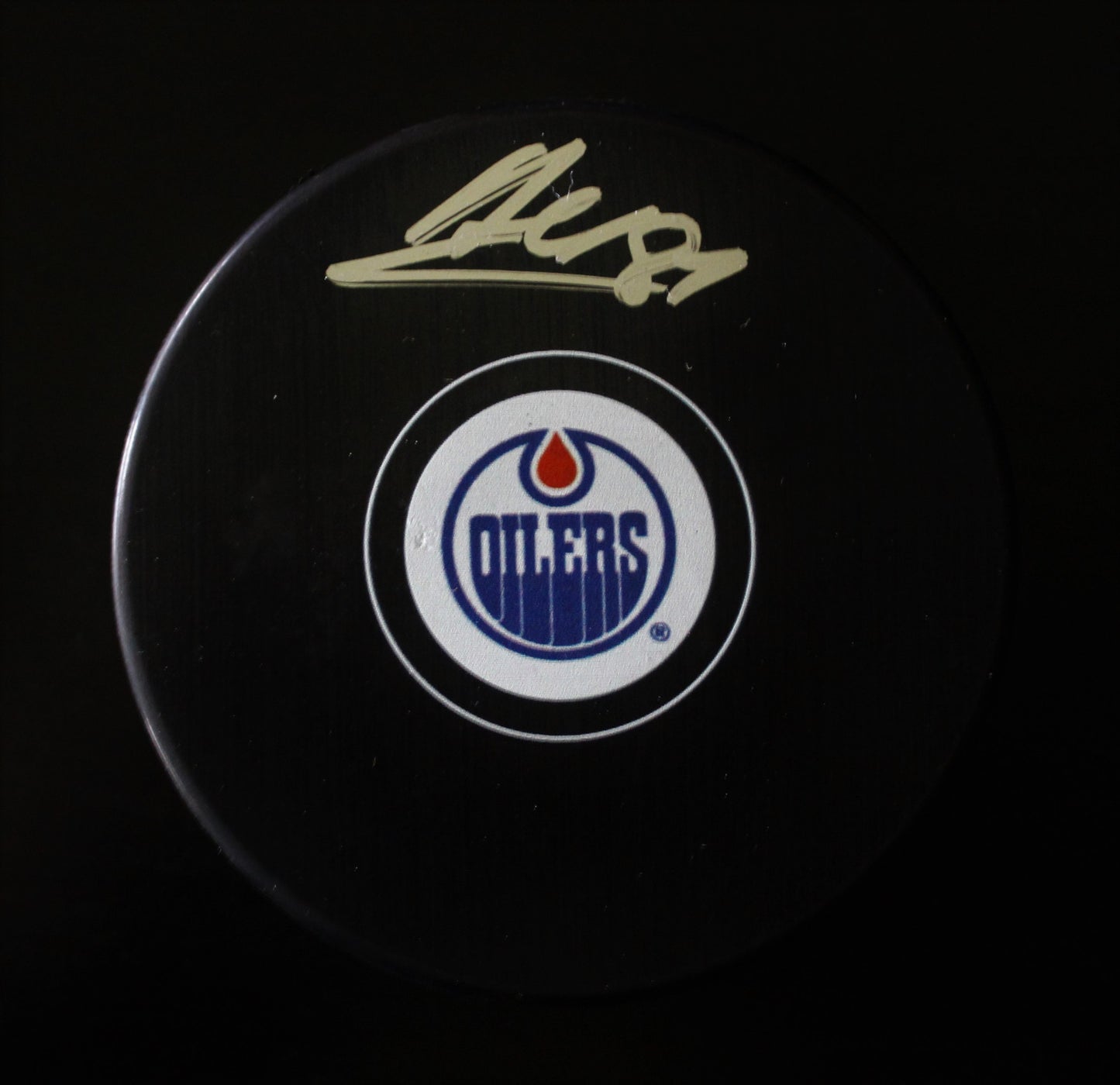 Yohann Auvitu Signed Edmonton Oilers Autograph Puck w/COA 2017 