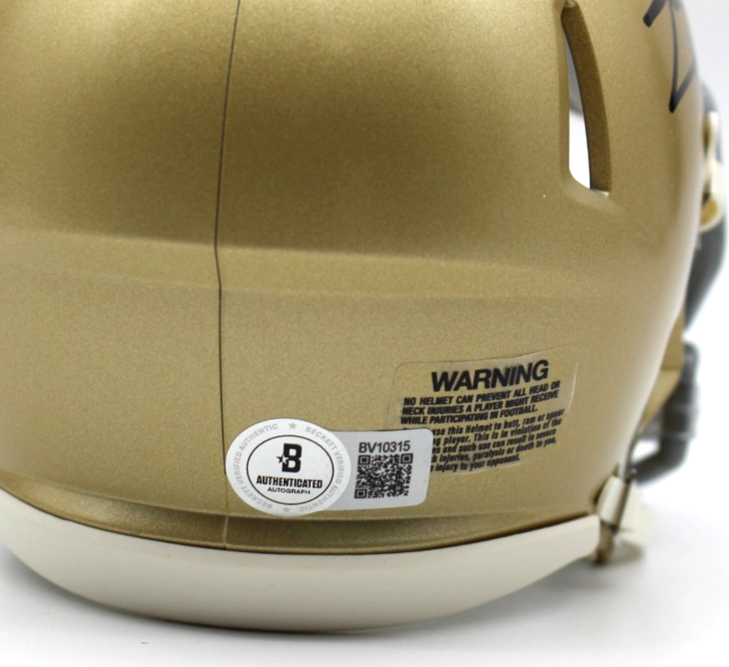 Joe Theismann Signed Custom Notre Dame Mini Helmet w/Beckett COA BV10315