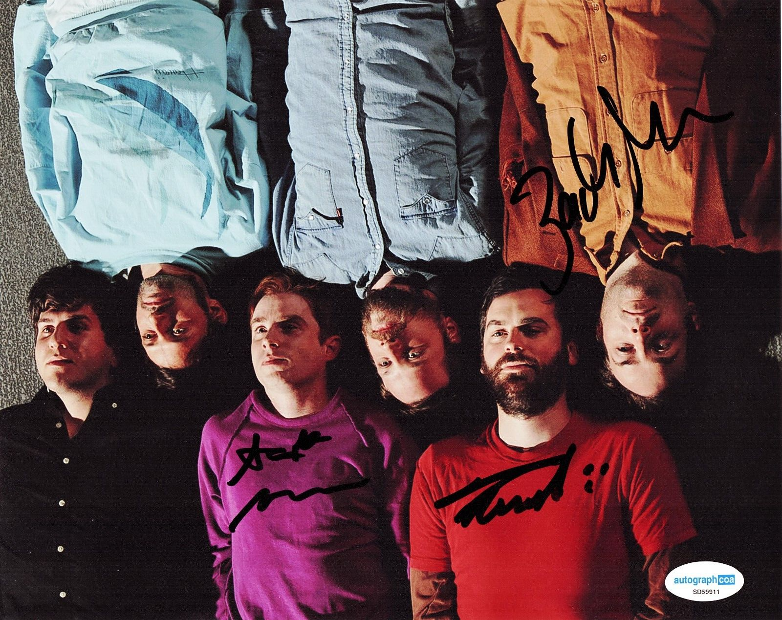 Dr. Dog Group Signed 8x10 Photo ACOA SD59911 Zach Miller Scott McMicken McElroy