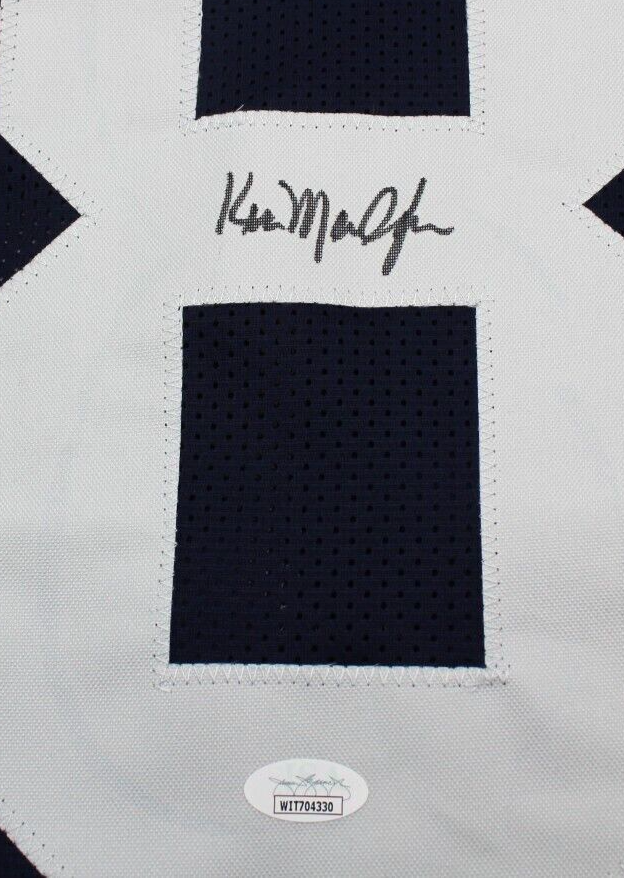 Ken MaCafee Signed Custom Blue Notre Dame Football Jersey w/JSA COA Witness