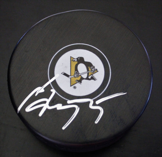 Sergei Gonchar Signed Pittsburgh Penguins Official Autograph Puck w/COA 2018
