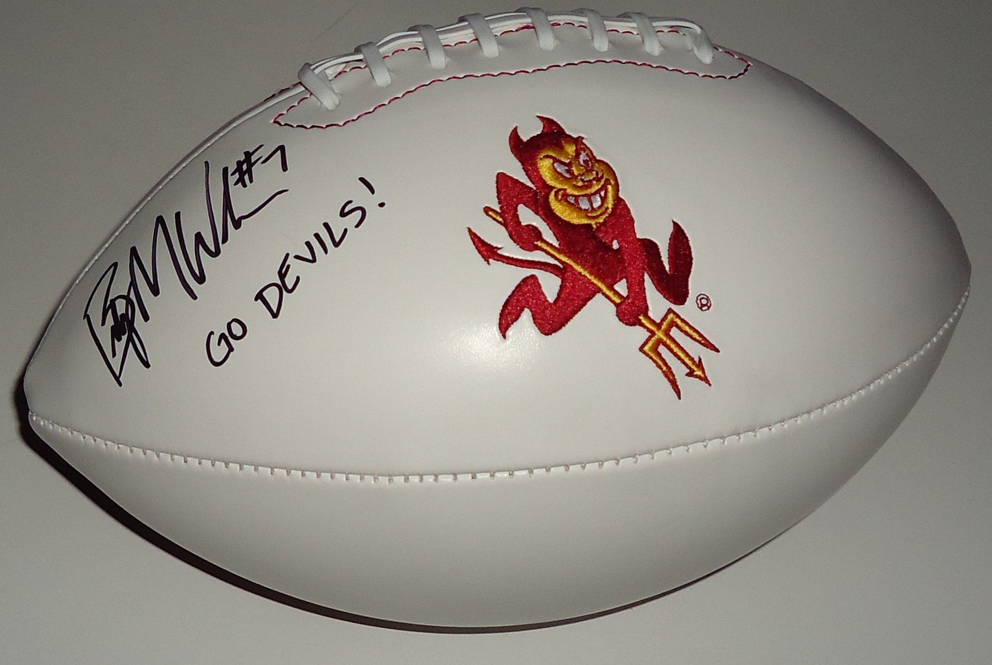 Brady White signed Arizona State Sun Devils logo football w/coa