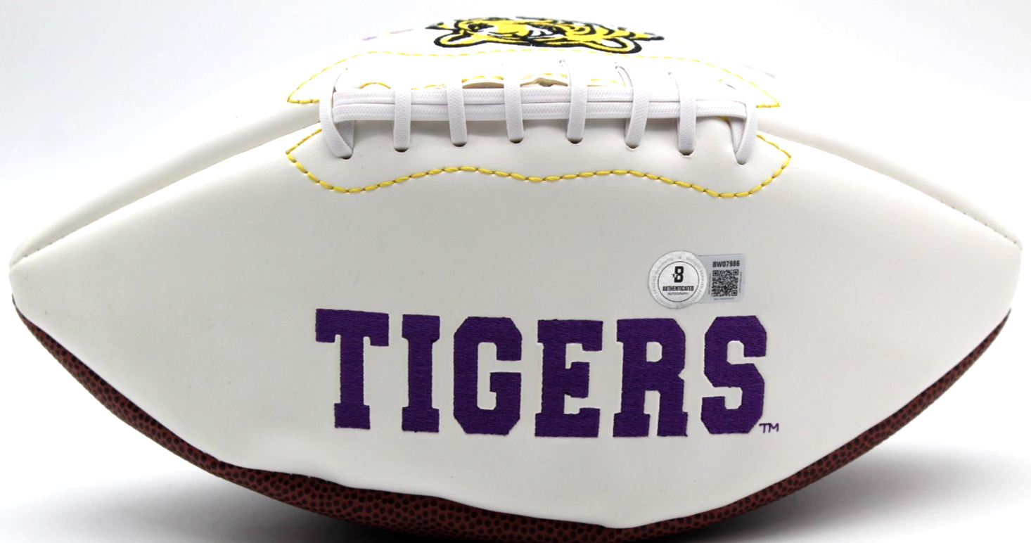 Mansoor Delane Signed LSU Tigers Logo Football w/Beckett BAS BW07986