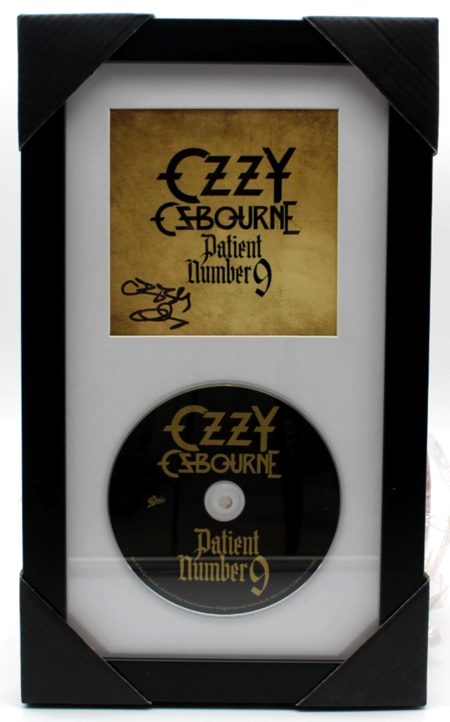 Ozzy Osbourne Signed Patient Number 9 CD Insert Framed w/Beckett BAS LOA AB00081