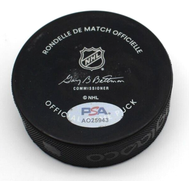 Artyom Levshunov Signed Chicago Blackhawks Game Hockey Puck w/PSA DNA AO25943