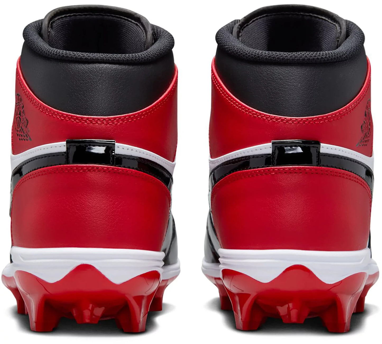 Size 15 Red Black Nike Jordan 1 Football Cleats Patent Leather Bred FJ6805-601
