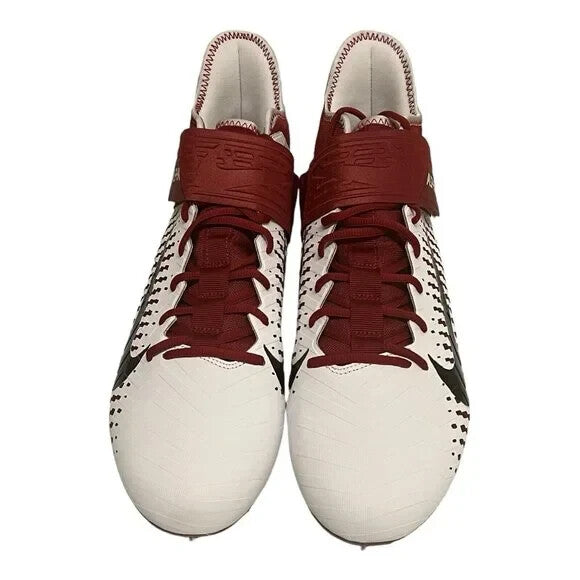 Size 12 Nike Alpha Menace Pro 2 Mid Football Cleats BV3945-106 White Red