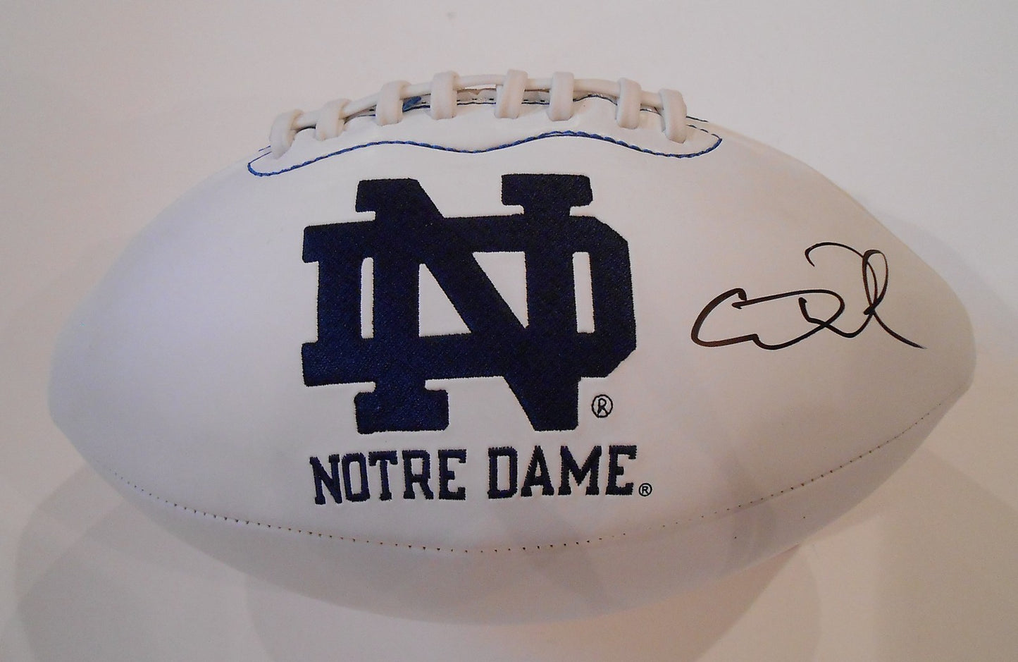 Cierre Wood Signed Notre Dame Logo Football w/COA Fightin Irish National Champs