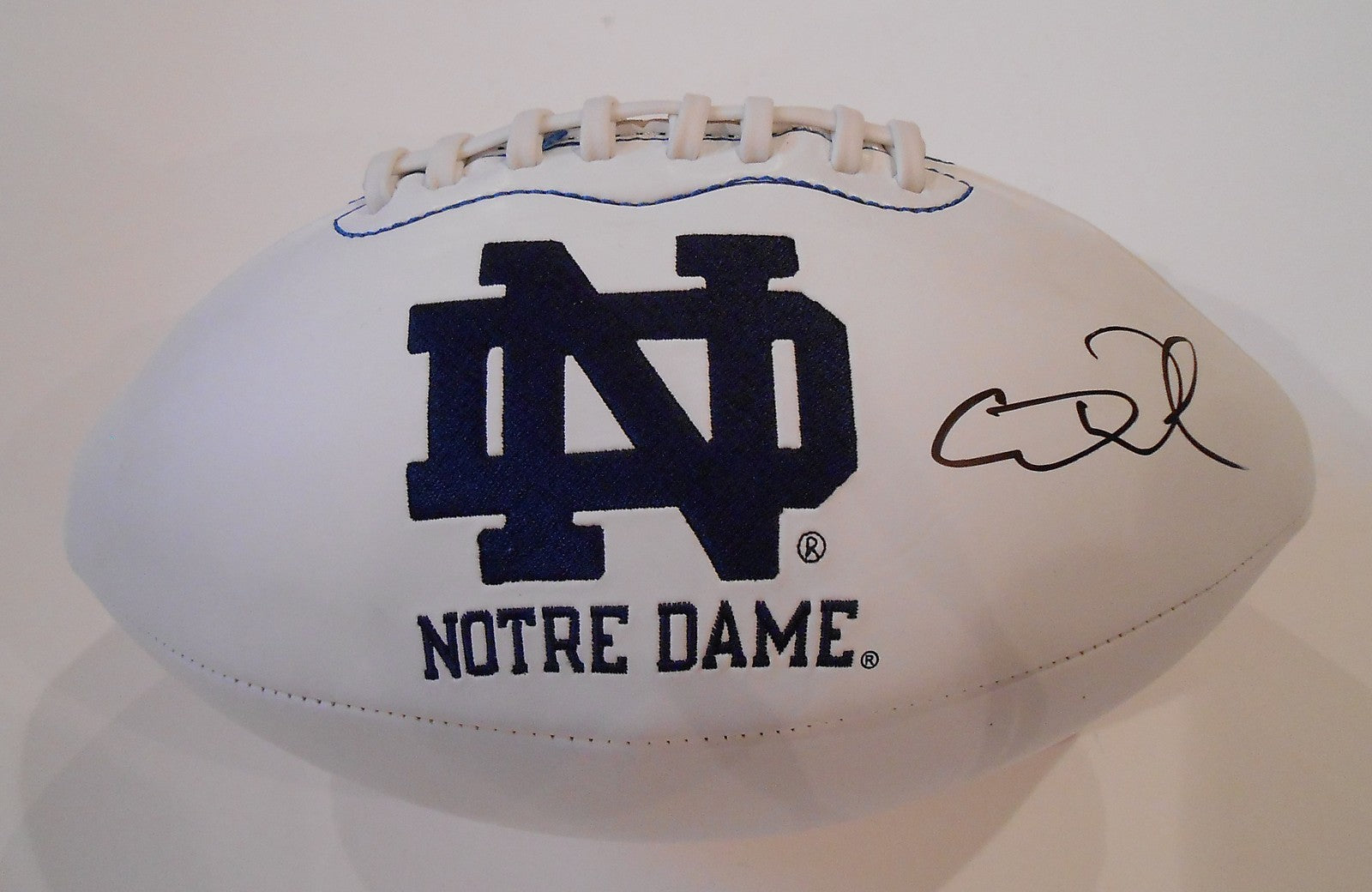 Cierre Wood Signed Notre Dame Logo Football w/COA Fightin Irish National Champs