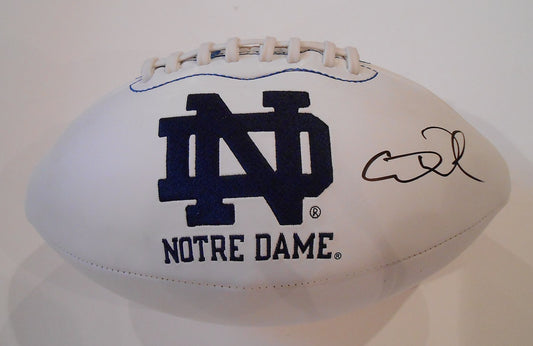 Cierre Wood Signed Notre Dame Logo Football w/COA Fightin Irish National Champs