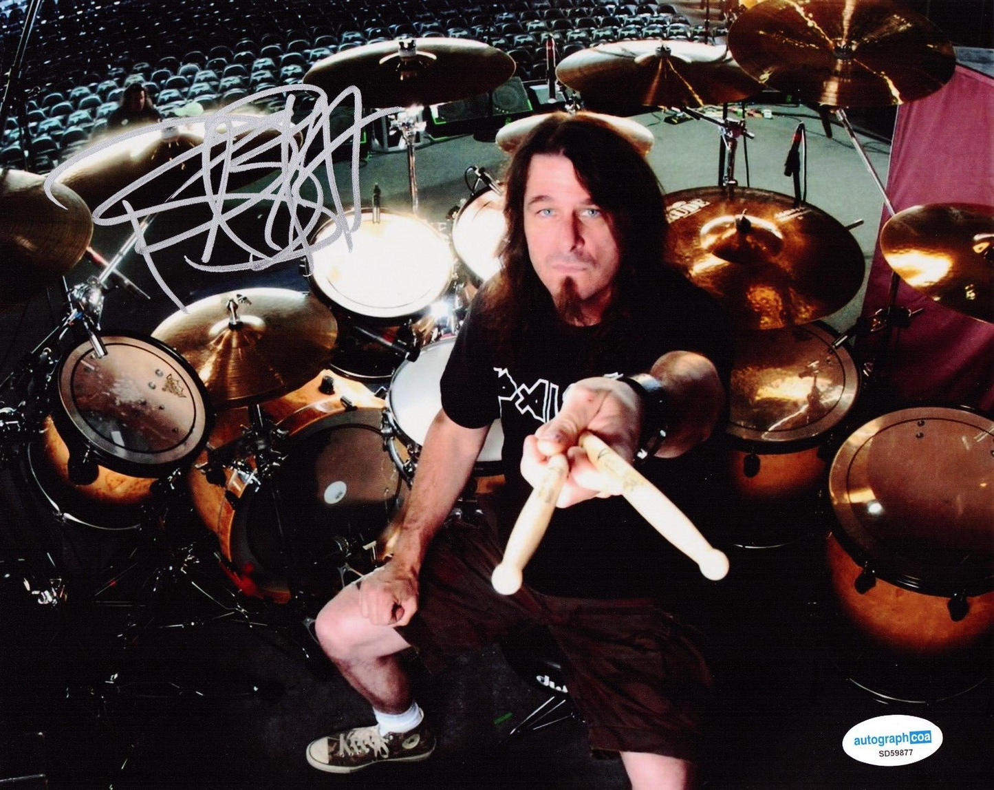 Paul Bostaph Signed Slayer Drummer Heavy Metal Signed 8x10 Photo w/ACOA SD59877