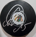 Artem Anisimov Signed 2016-17 Chicago Blackhawks Logo Puck w/COA