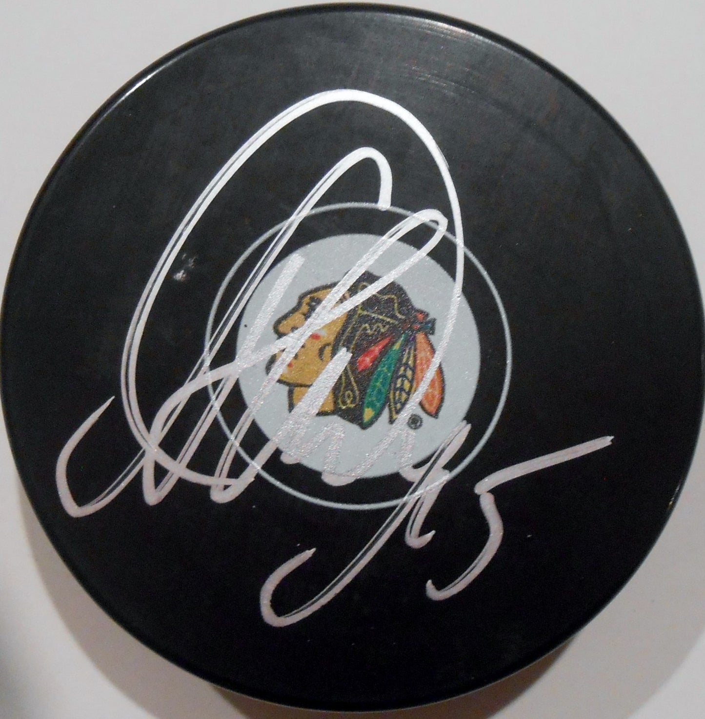 Artem Anisimov Signed 2016-17 Chicago Blackhawks Logo Puck w/COA