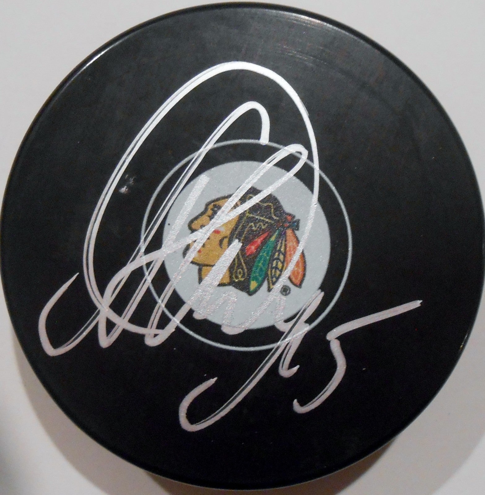 Artem Anisimov Signed 2016-17 Chicago Blackhawks Logo Puck w/COA