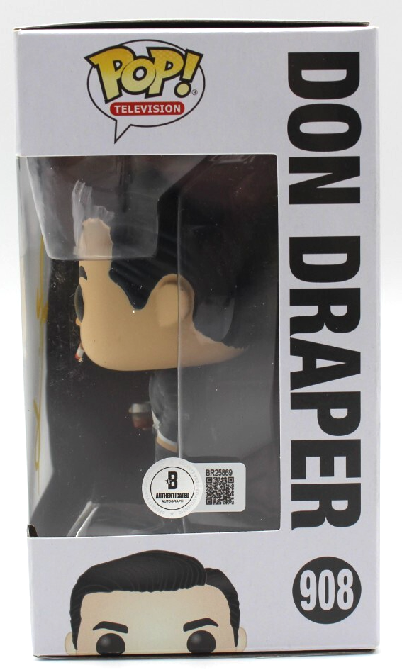 Jon Hamm Signed Don Draper Mad Men TV Show 908 Funko Pop w/Beckett COA BR25869
