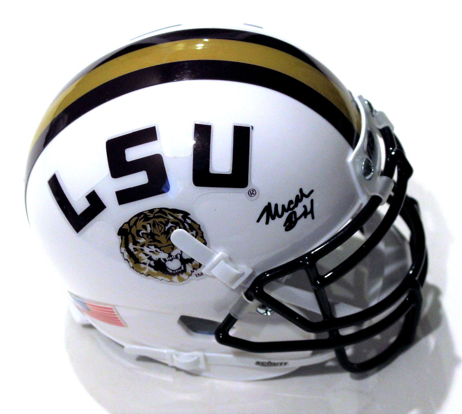 Micah Baskerville Signed White LSU Tigers Mini Helmet w/COA #1 Geaux Tigers C