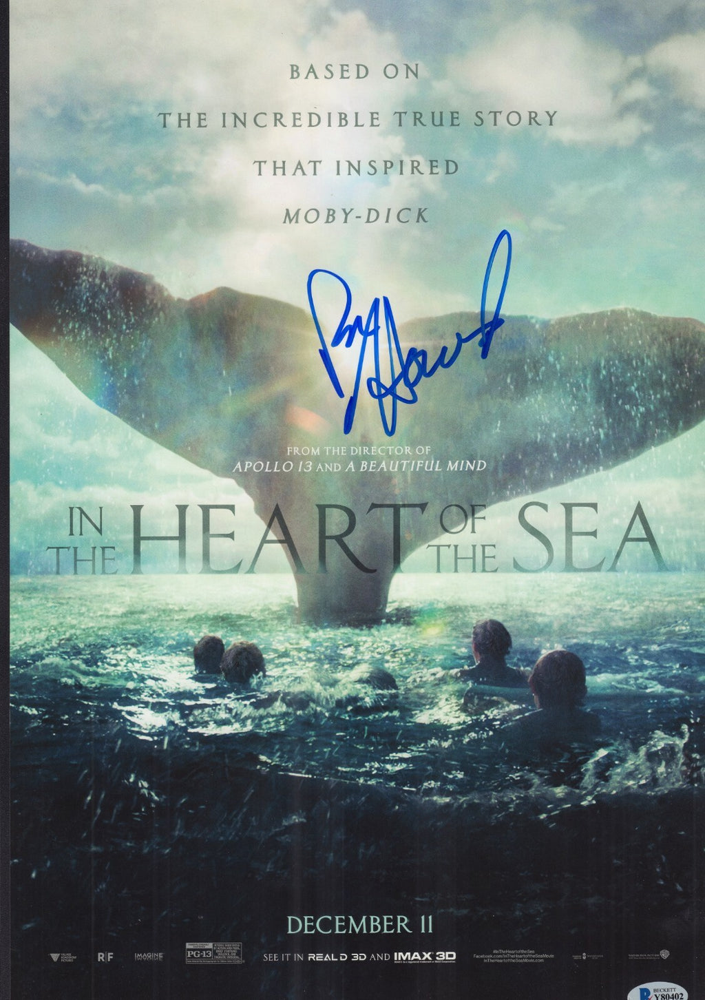 Ron Howard Signed 12x18 Poster w/Beckett COA Authentic In The Heart of the Sea 3