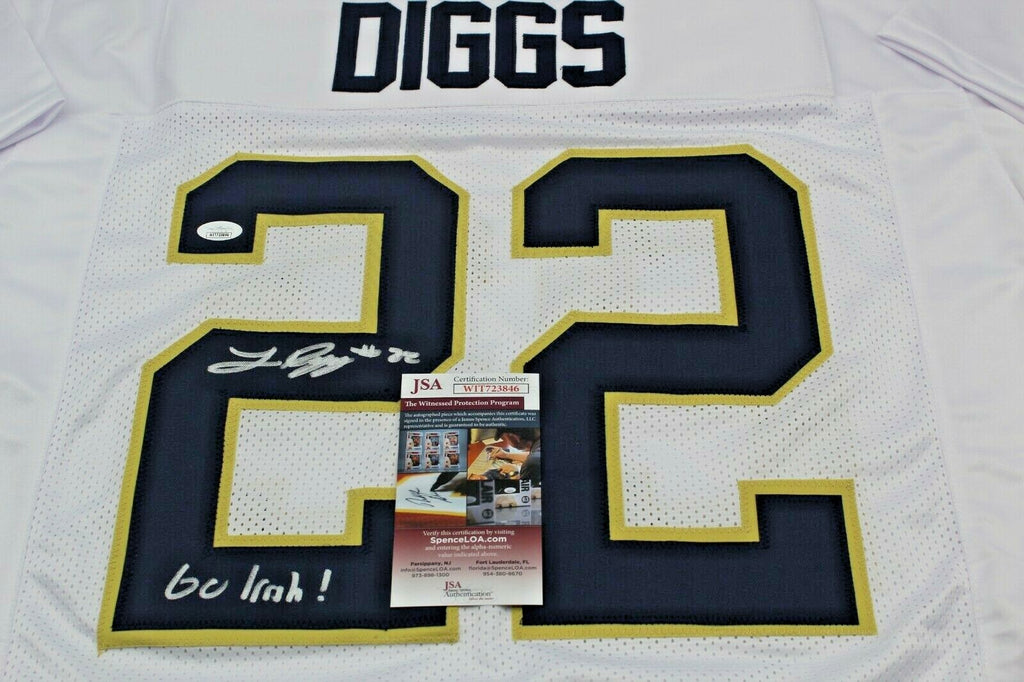 Logan Diggs Signed Custom White Notre Dame Football Jersey w/JSA COA Go Irish!