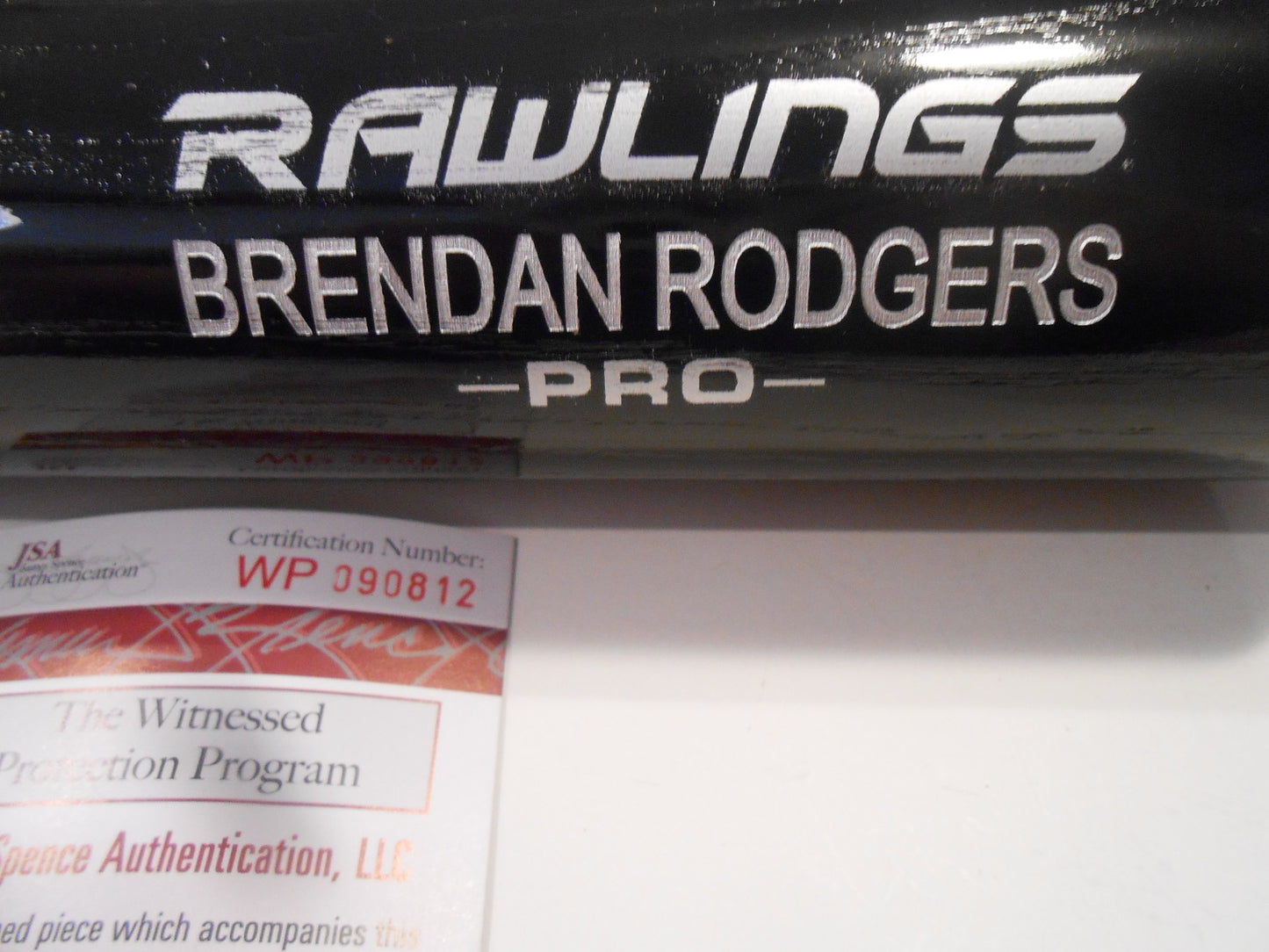 Brendan Rodgers Signed Black Rawlings Pro Bat w/JSA COA Colorado Rockies