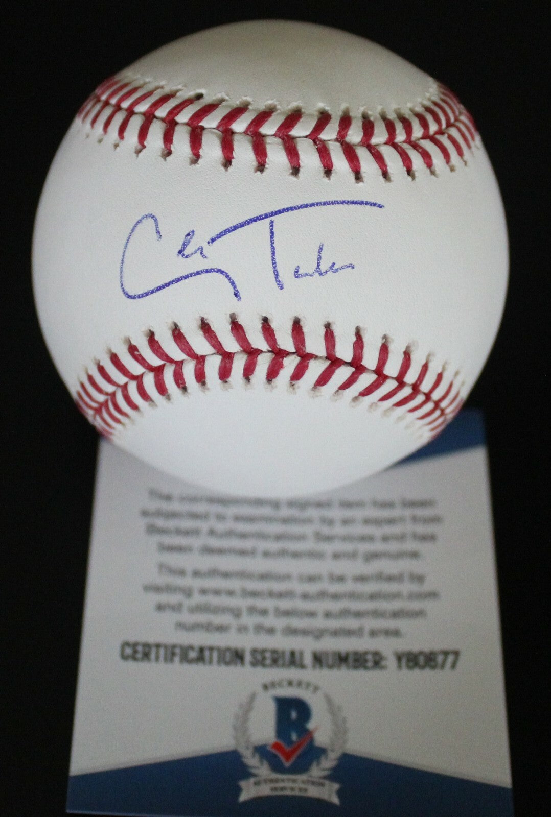 Cole Tucker Pittsburgh Pirates Signed Major League Baseball W/Beckett COA Y80677