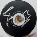 Richard Panik Signed 2016-17 Chicago Blackhawks Logo Puck w/COA #1