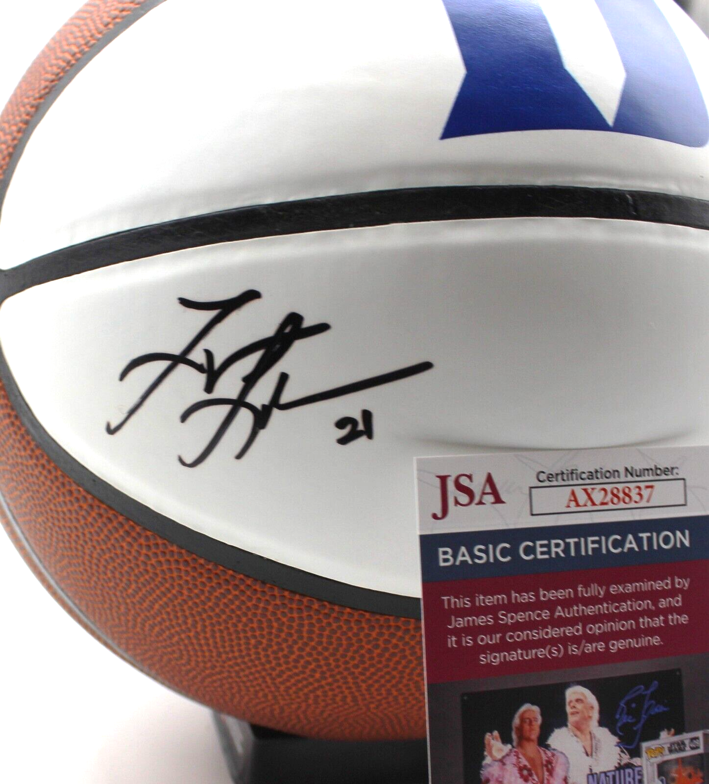 Trajan Langdon Signed Duke Blue Devils Logo Basketball w/JSA COA AX28837