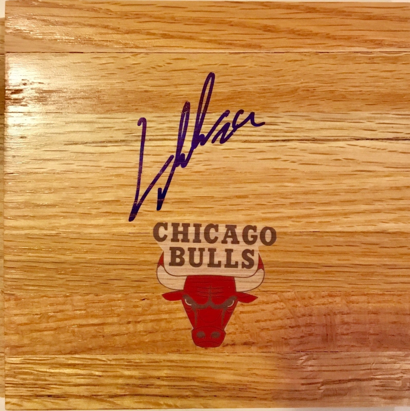 Lauri Markkanen Signed Floorboard w/COA Chicago Bulls Basketball