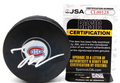 Lane Hutson Signed Montreal Canadiens Hockey Puck w/JSA COA CL00128