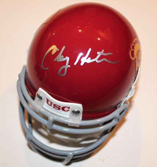 Clay Helton Signed USC Trojans Mini Football Helmet w/COA Fight On! 