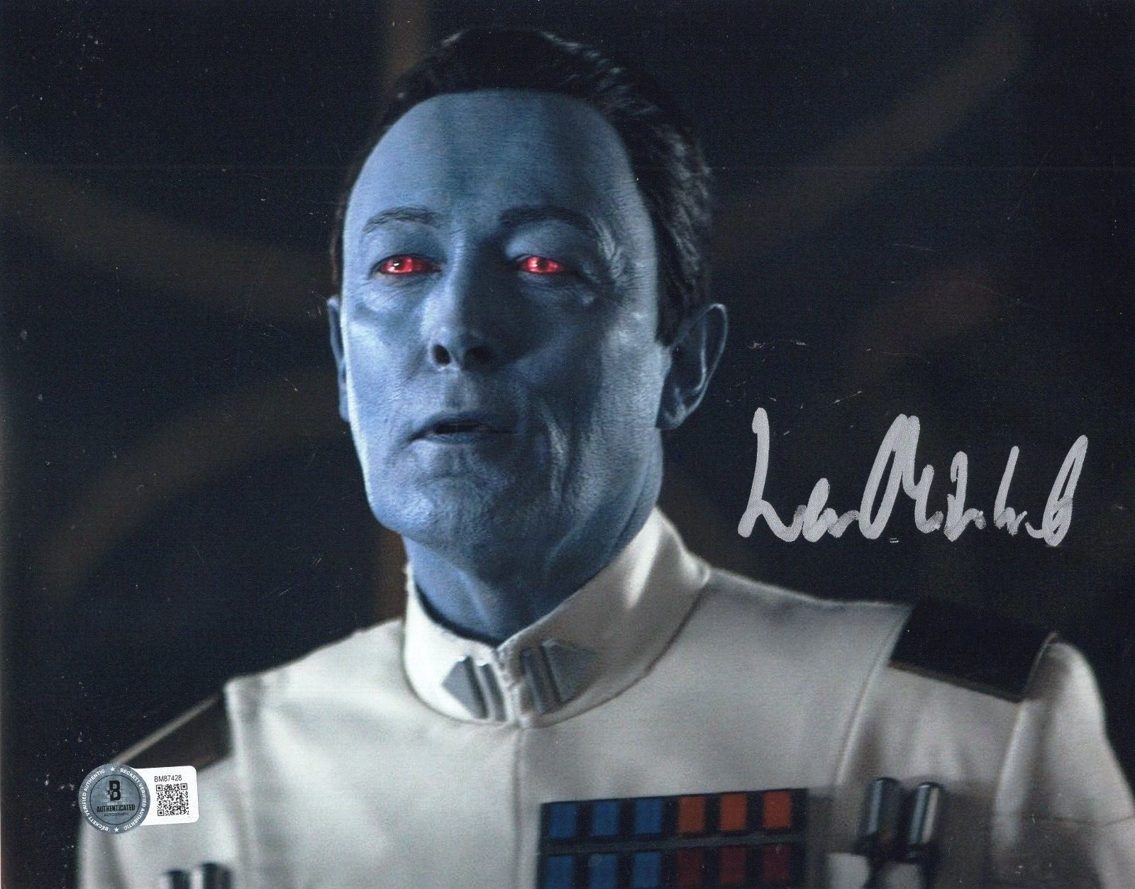 Lars Mikkelsen Star Wars Admiral Thrawn Signed 8x10 Photo w/Beckett COA BM87428