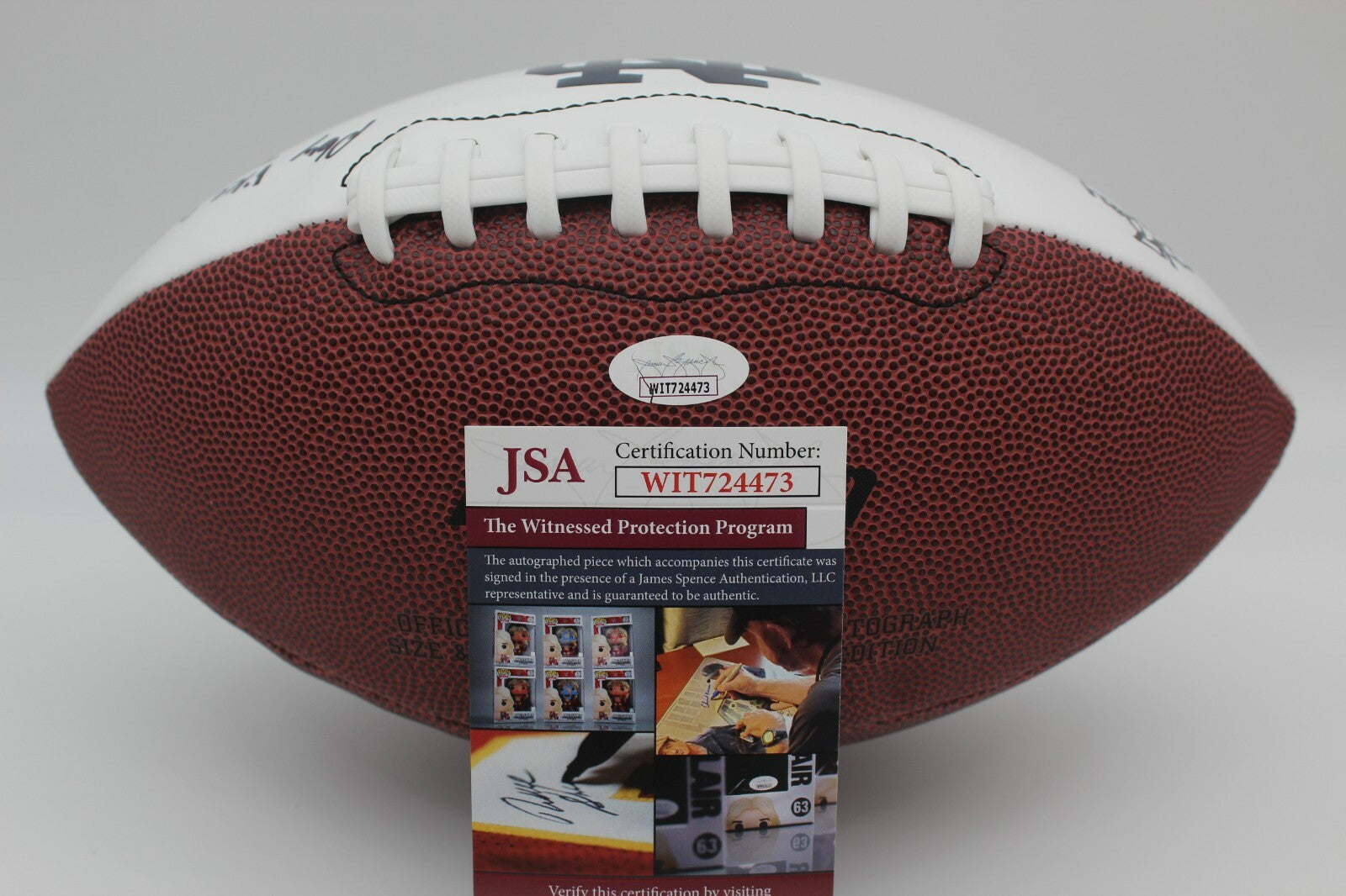 Isaiah Foskey Signed Notre Dame Fighting Irish Logo Football w/JSA COA Witness
