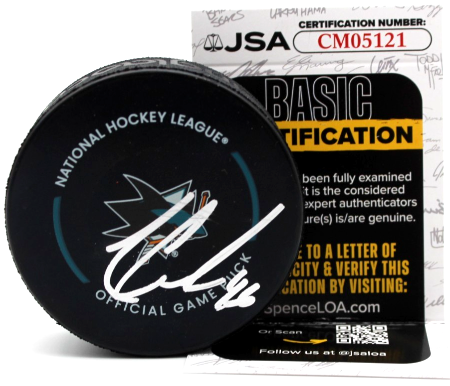 Cam Lund Signed San Jose Sharks Official Hockey Game Puck w/JSA COA CM05121