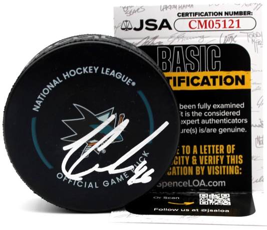 Cam Lund Signed San Jose Sharks Official Hockey Game Puck w/JSA COA CM05121