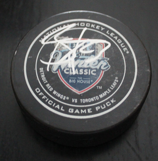 Brian Lashoff Detroit Red Wings Signed 2014 Winter Classic Game Puck w/COA 