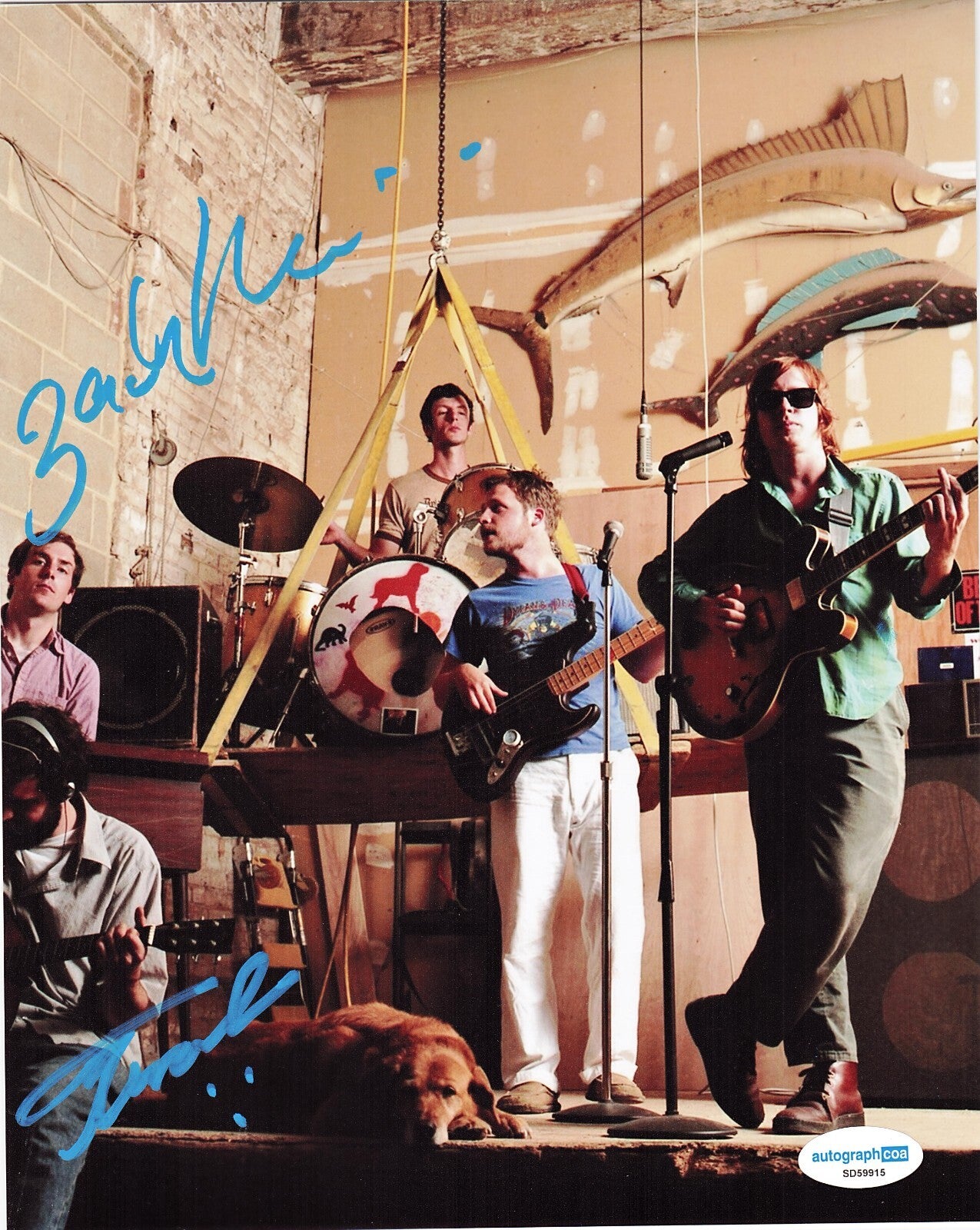 Dr. Dog Group Signed 8x10 Photo w/ACOA SD59915 Zach Miller and Frank McElroy