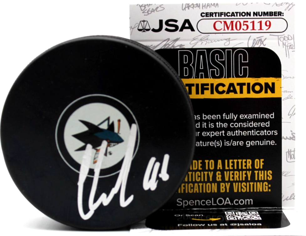 Cam Lund Signed San Jose Sharks Official Hockey Autograph Puck w/JSA COA CM05119
