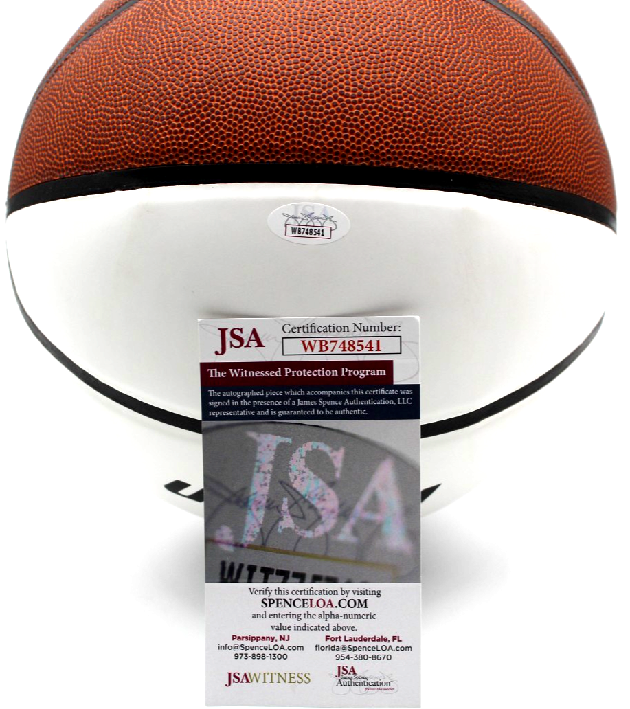 George "Ice" Gervin San Antonio Spurs Signed Logo Basketball W/JSA COA WB748541