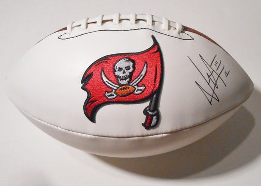 Vernon Hargreaves III Signed Tampa Bay Bucaneers Logo Football w/COA