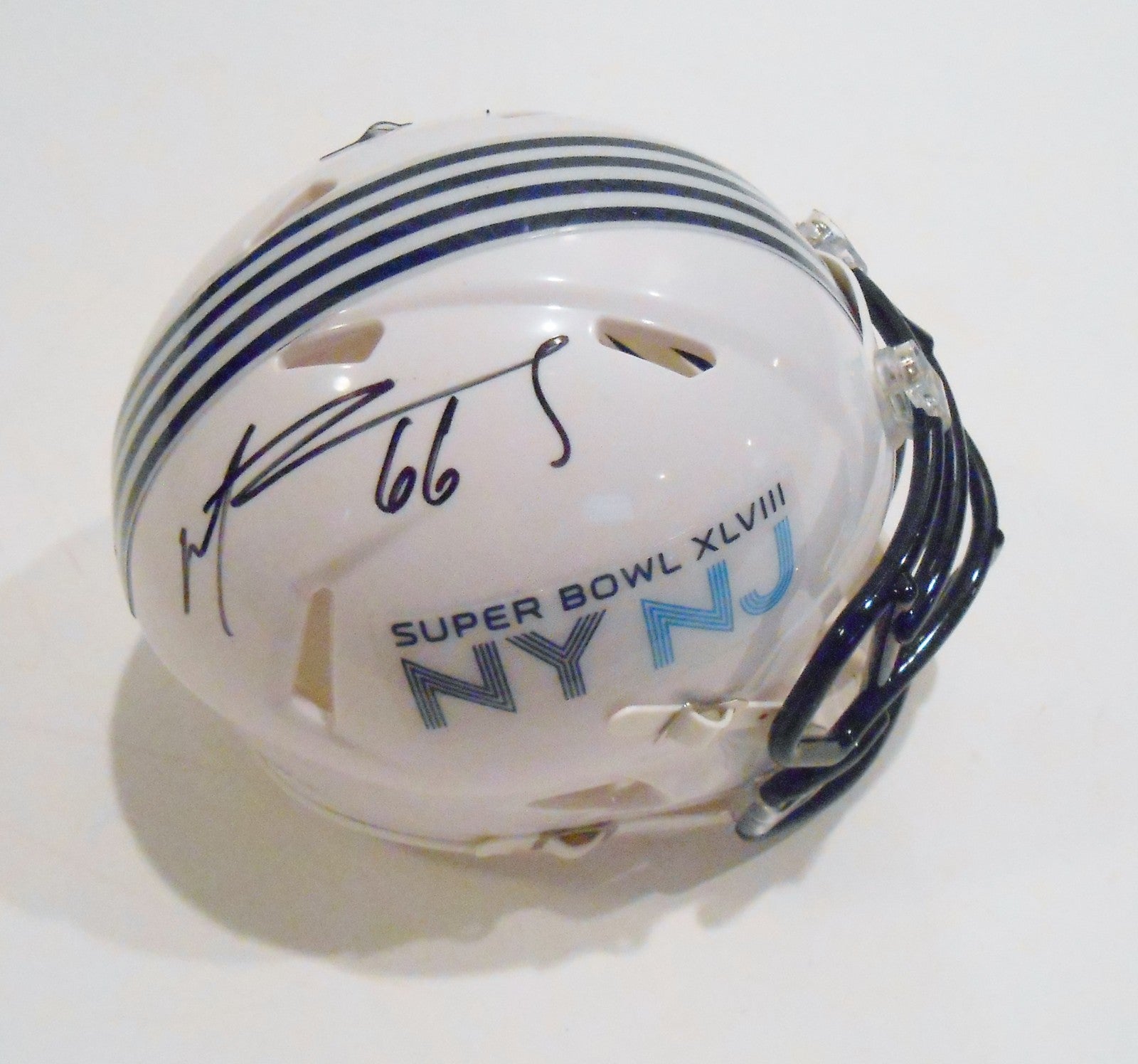 Manny Ramirez Signed Super Bowl 48 Mini Helmet w/COA XLVIII Broncos