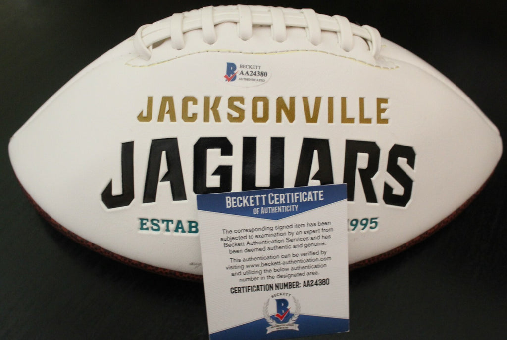 Mark Brunell Signed Jacksonville Jaguars Logo Football W/Beckett COA AA24380 BAS