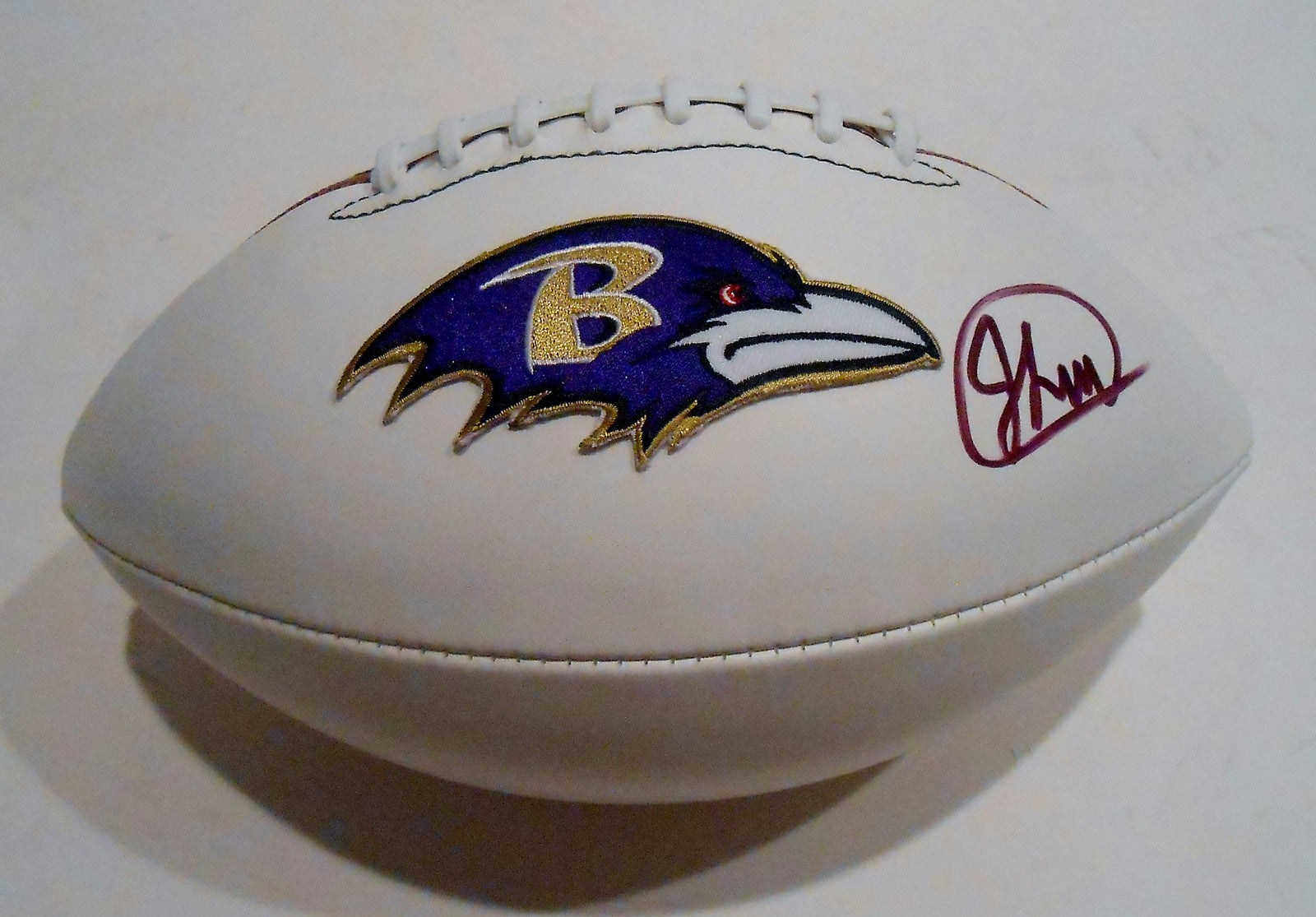 Jerry Lovelocke Signed Baltimore Ravens Logo Football w/COA 2015 NFL Draft