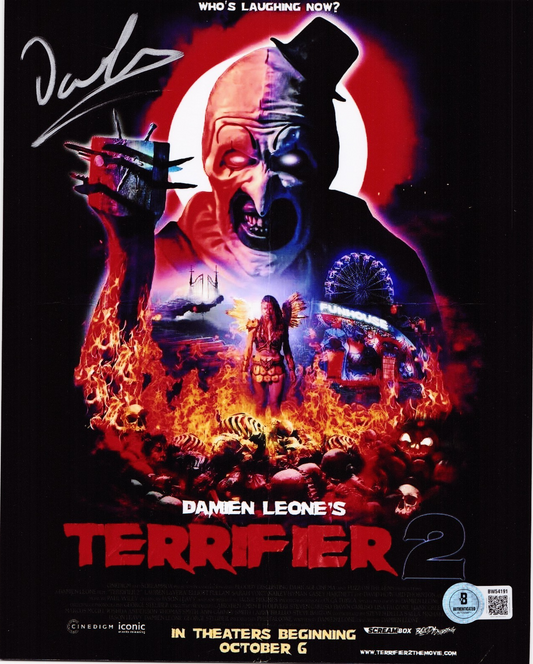 Damien Leone Signed Terrifier Art the Clown 8x10 Photo w/Beckett BAS BW54191