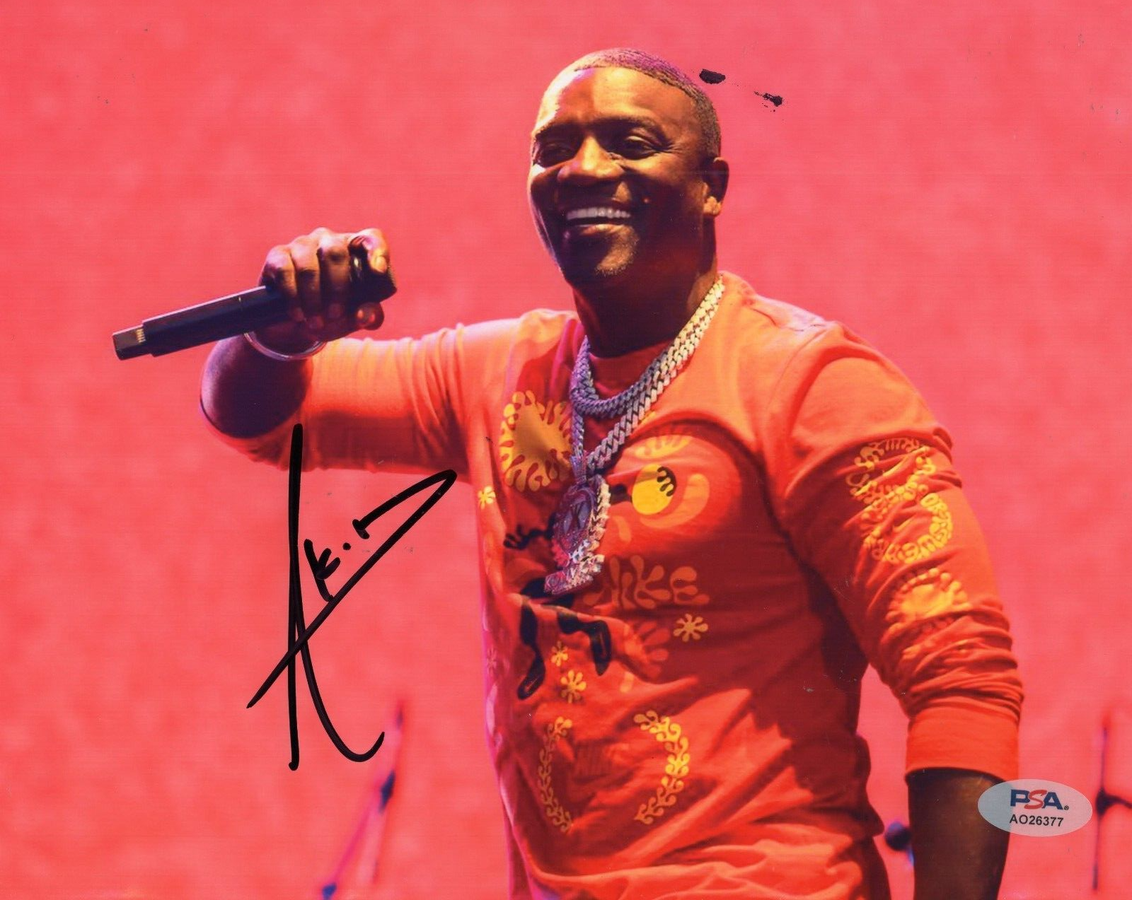 Akon Trouble Lonely Locked Up Konvicted Signed 8x10 Photo w/PSA DNA AO26377
