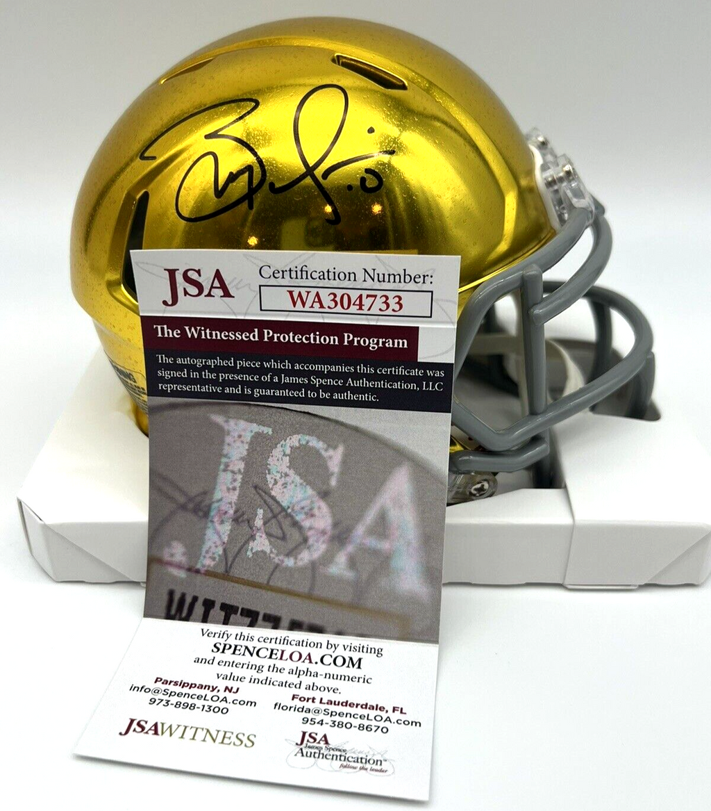 Brady Quinn Signed Notre Dame Fighting Irish Mini Football Helmet w/JSA COA